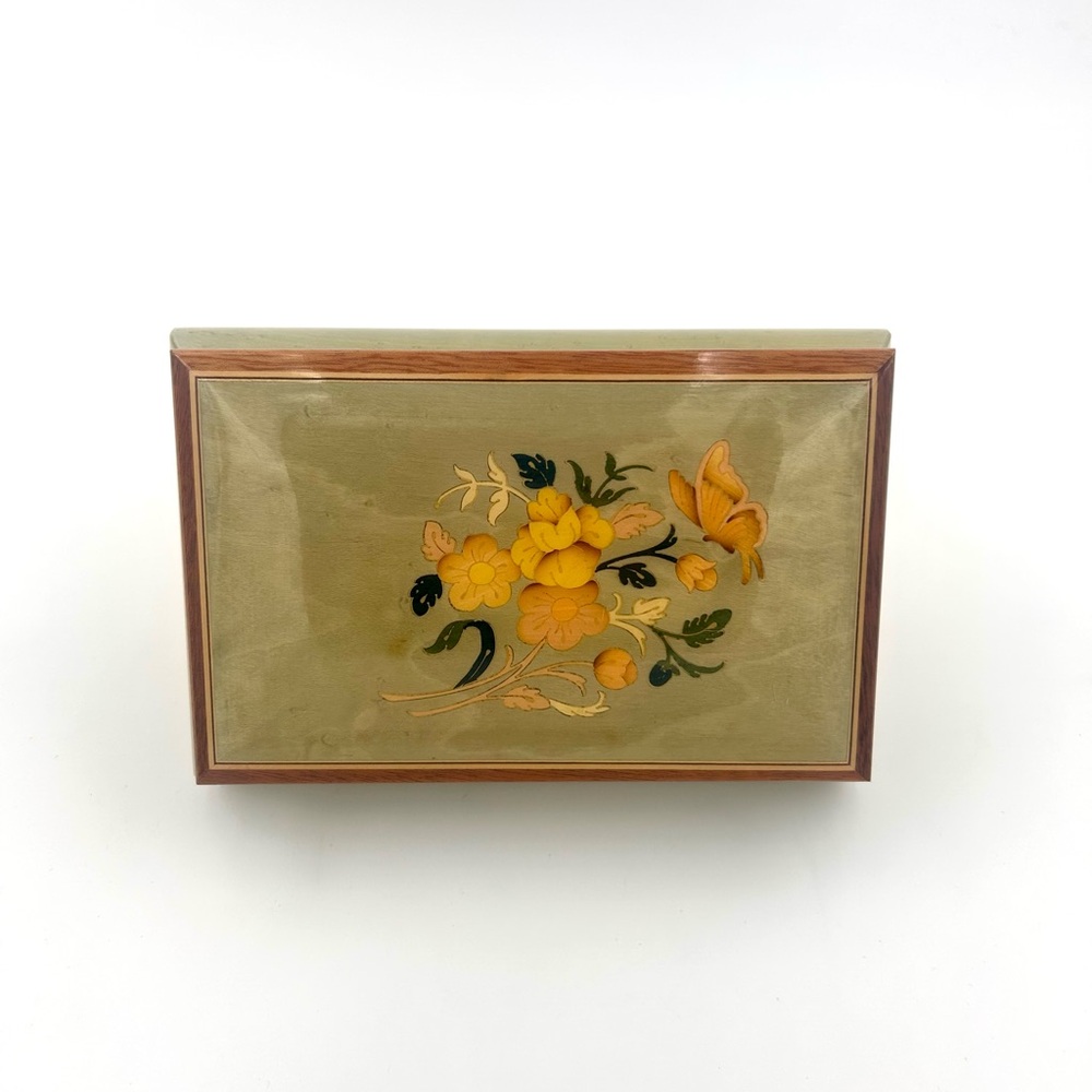 Reuge Vintage Inlaid Wooden Jewelry Box
